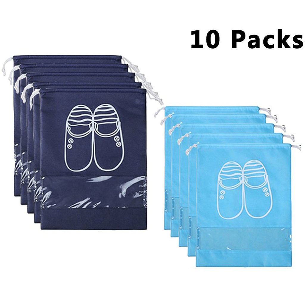 5pcs Outdoor Portable Shoes Bag, Drawstring Travel Shoes Storage Bag,  Travel Shoes Packaging Bag, Shoes Dust Bag With Clear Window, Portable  Organizer